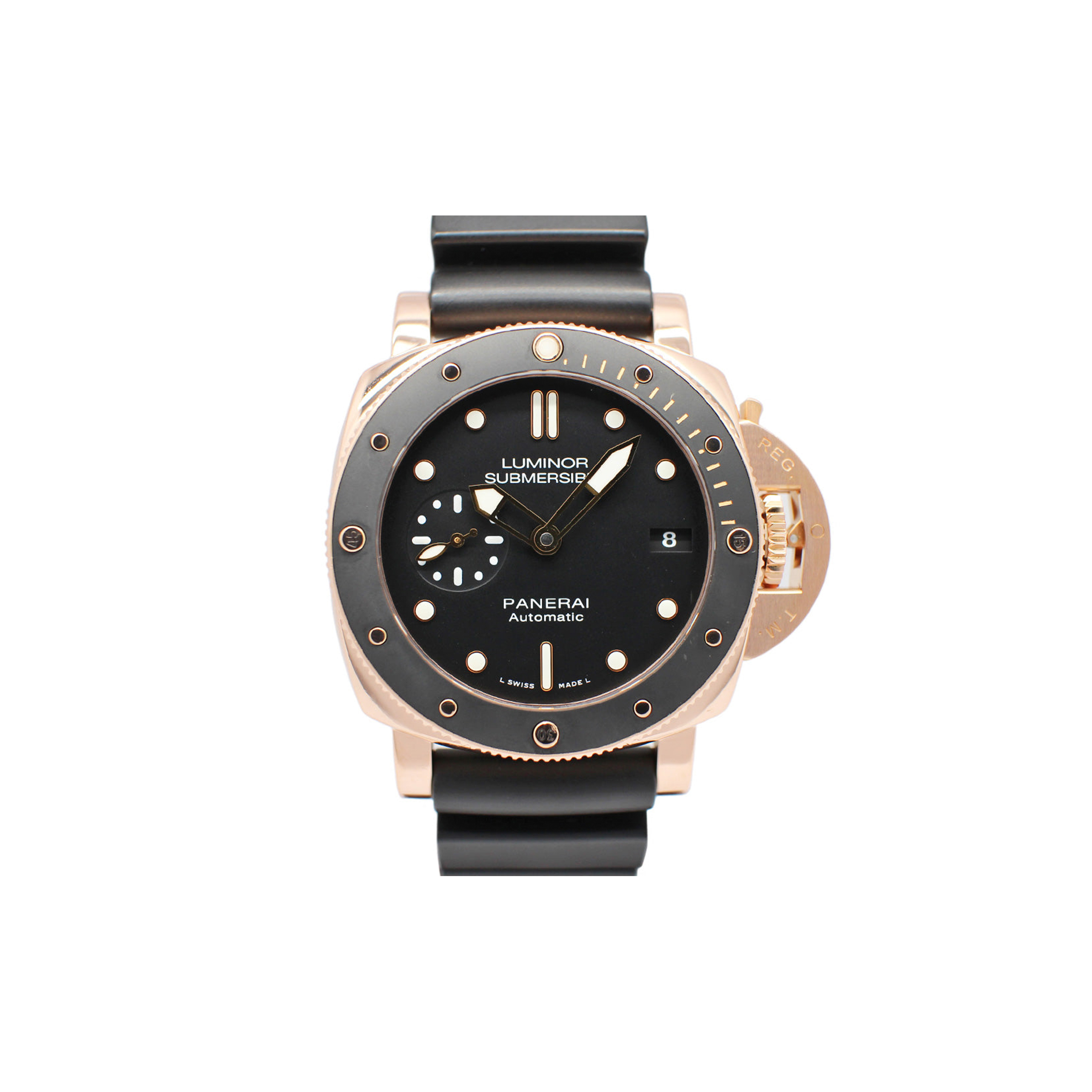 PANERAI LUMINOIR 1950 SUBMARABLE 3 DS OLOROSO BLACK AUTOMATIC WATCH PAM00684